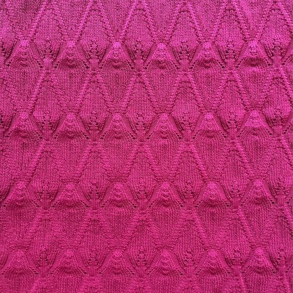 Adrienne Landau Quartz Knit Halter Sweater Tank Top Berry Pink Size M NWT Office - Picture 4 of 7